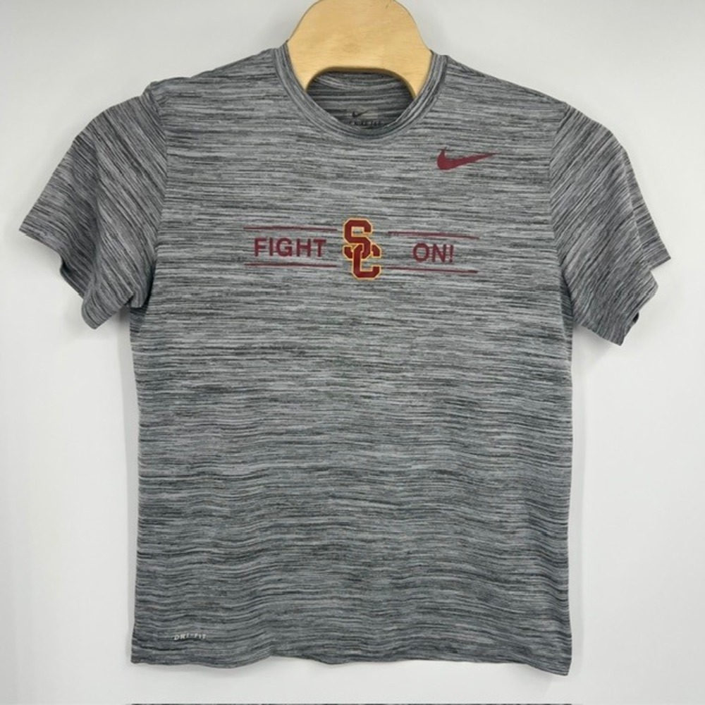 Nike USC Trojans Men's Large Grey Dri-FIT "Fight On" Athletic T-Shirt